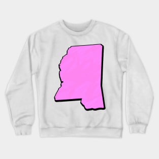 Pink Mississippi Outline Crewneck Sweatshirt